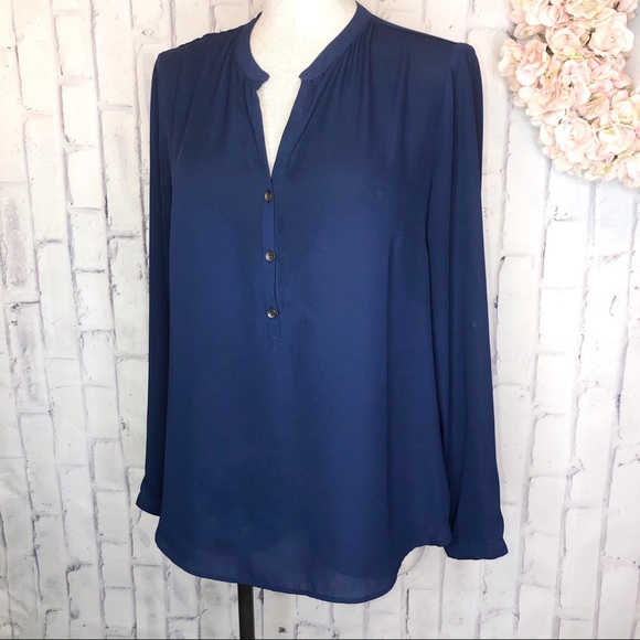 Bellatrix Tops - Bellatrix Royal blue long sleeves career blouse